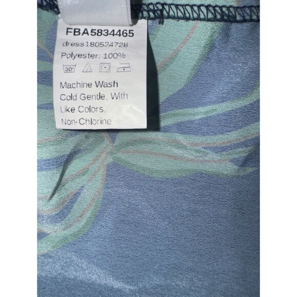 Tropical Leaf Print Off-Shoulder Dress 3XL - Picture 4 of 8